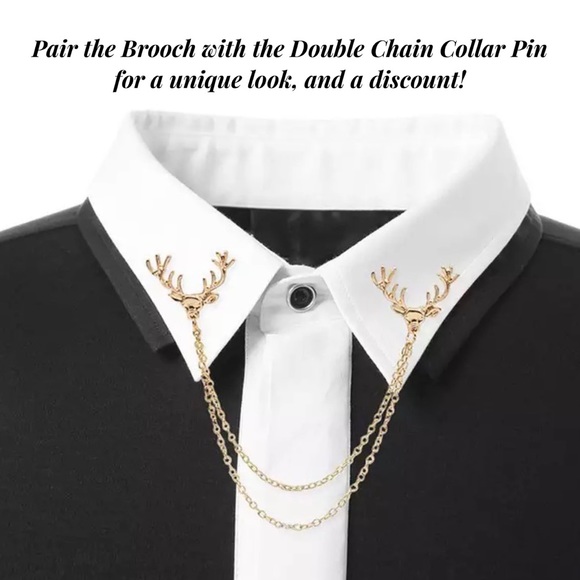 Gold Buck Deer Head Brooch Lapel Pin - Picture 15 of 16